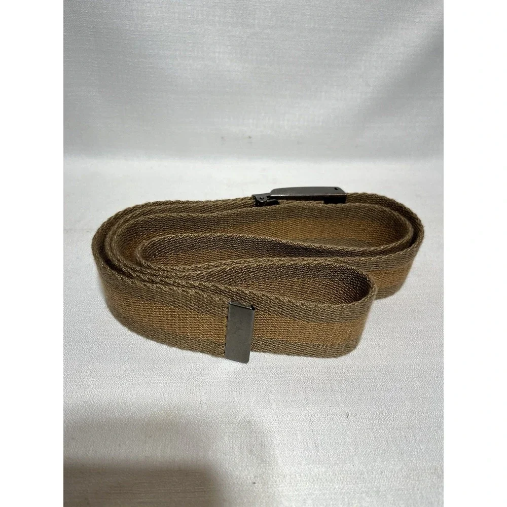 Ecko Unltd Clasp Belt Size 40 Brown Beige Stripe